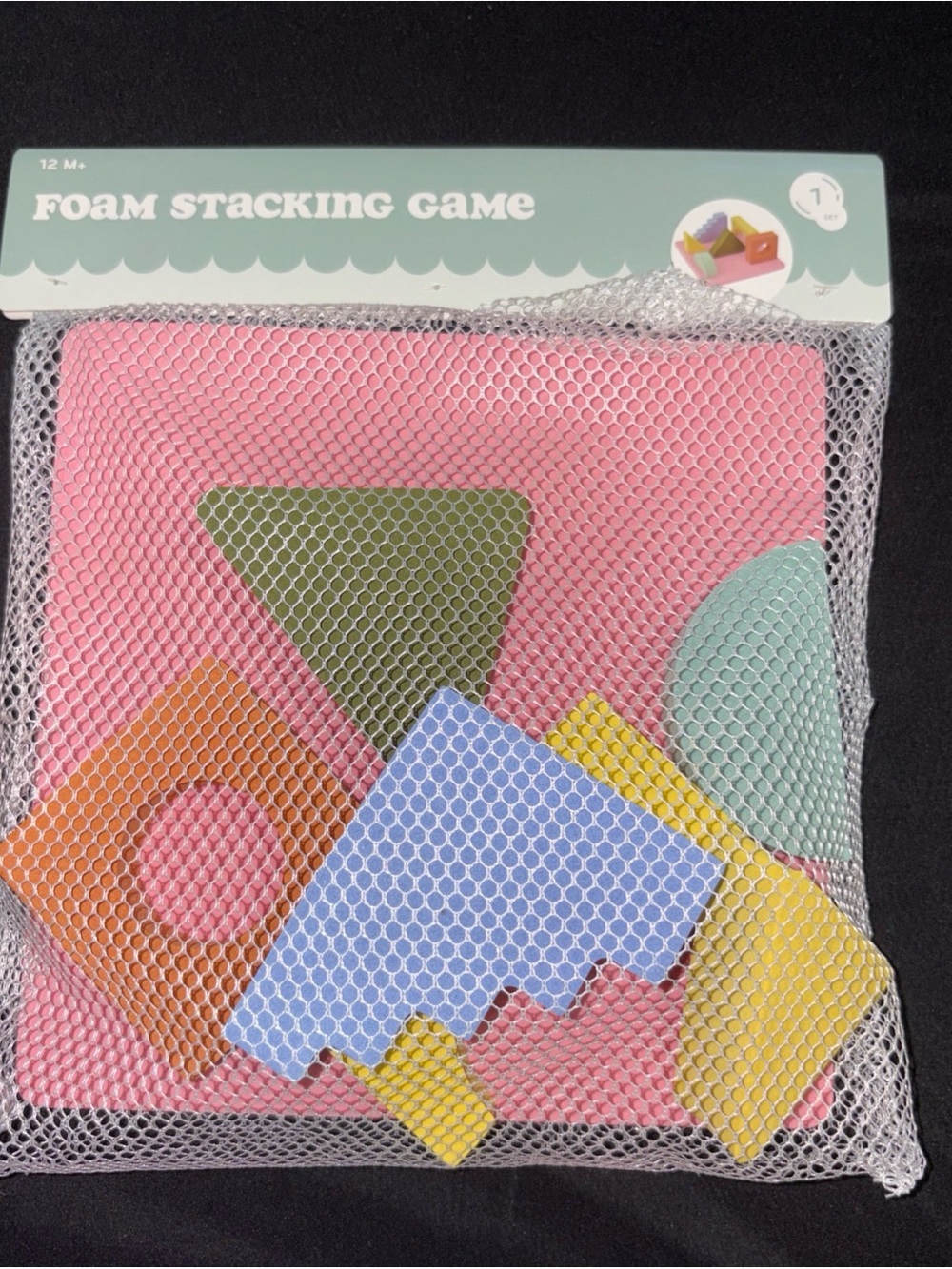 Foam Stacking Game - Colorful Shapes Puzzle (Pink, Blue, Green, Yellow, Orange)